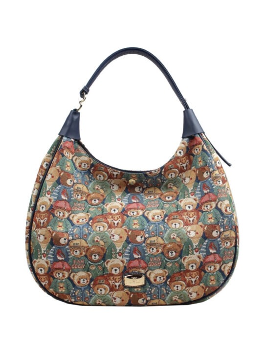 henney bear hobo bag tapestry art shoulder bag