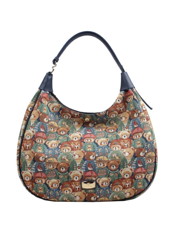 henney bear hobo bag tapestry art shoulder bag