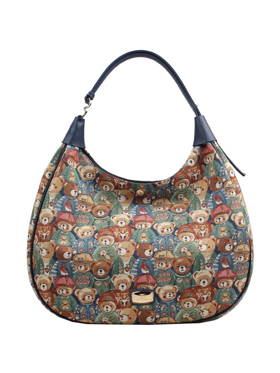 henney bear hobo bag tapestry art shoulder bag