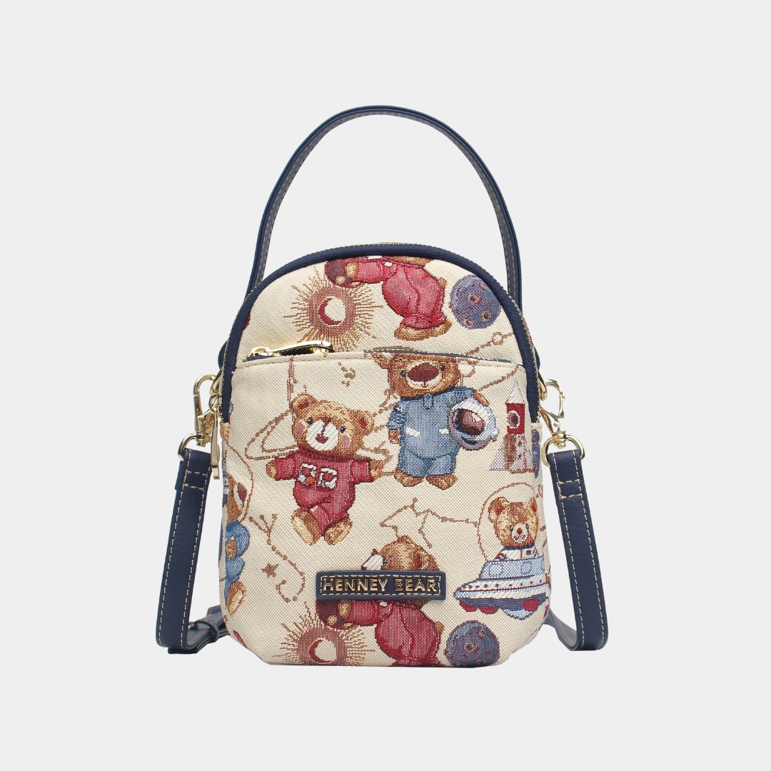 design meta bear tapestry crossbody bags for women